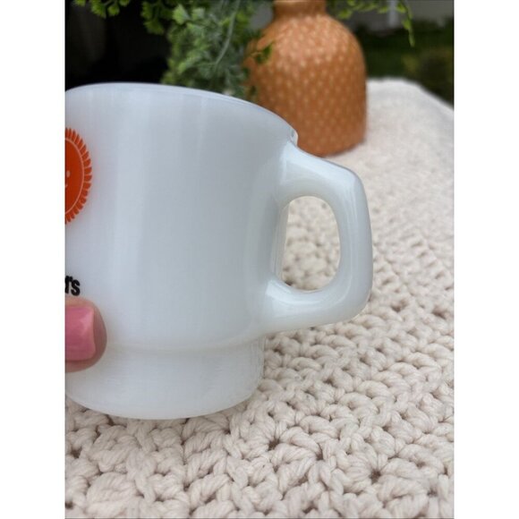 VTG Good Morning McDonald's Milk Glass Coffee Mug Cup Anchor Hocking Fire King - Picture 5 of 6